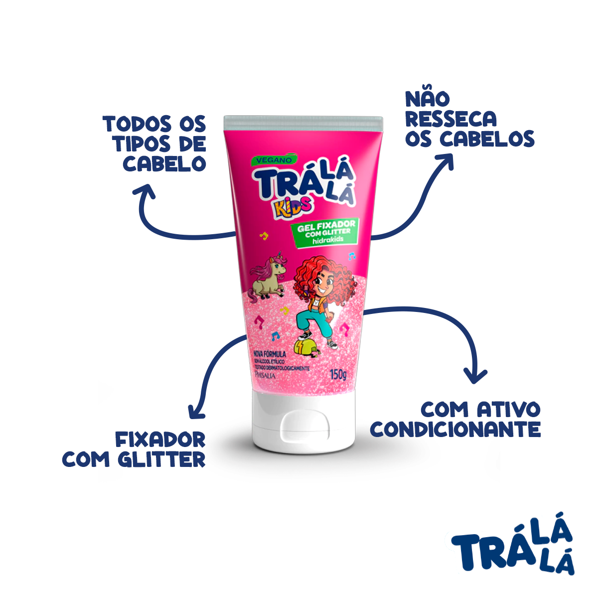 Kit Gel com Glitter Trá Lá Lá Kids (3 unidade de 150g)
