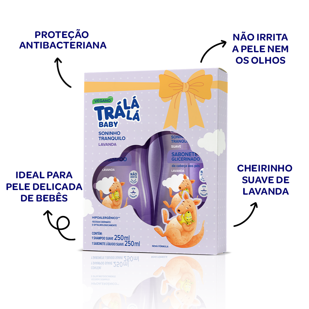 Kit Shampoo (250ml) + Sabonete Líquido da Cabeça aos Pés (250ml) Trá Lá Lá Baby - Suave