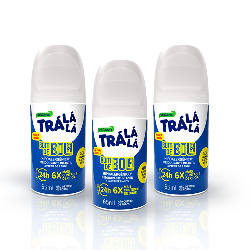 Kit Desodorante Roll-on Bom De Bola (3 unidades de 65ml)